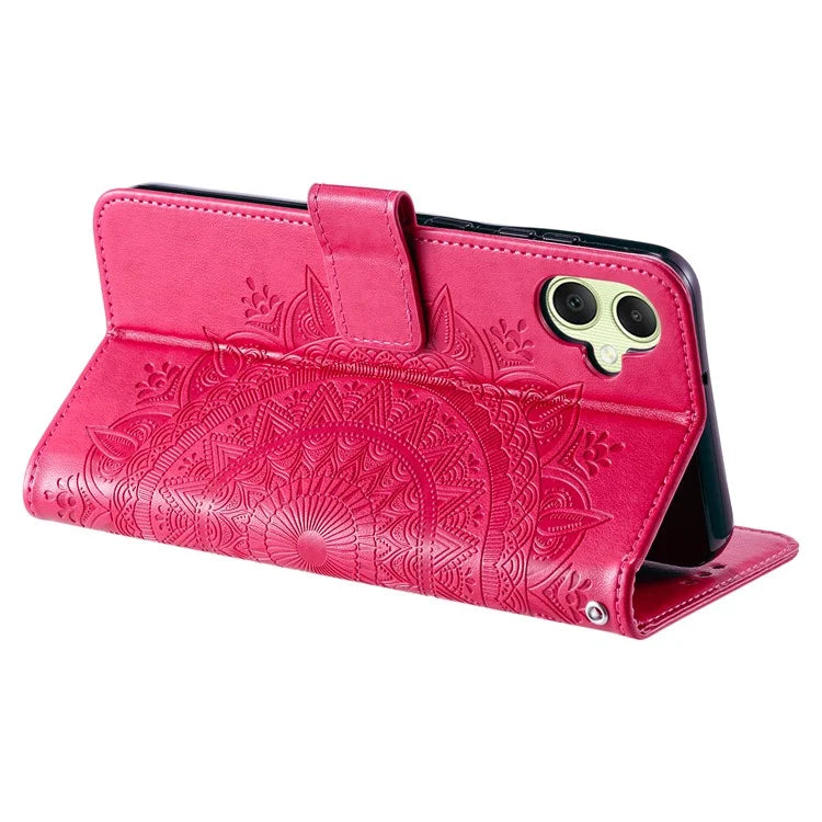 For Samsung Galaxy A06 Case Imprinted Totem PU Leather Wallet Stand Phone Cover