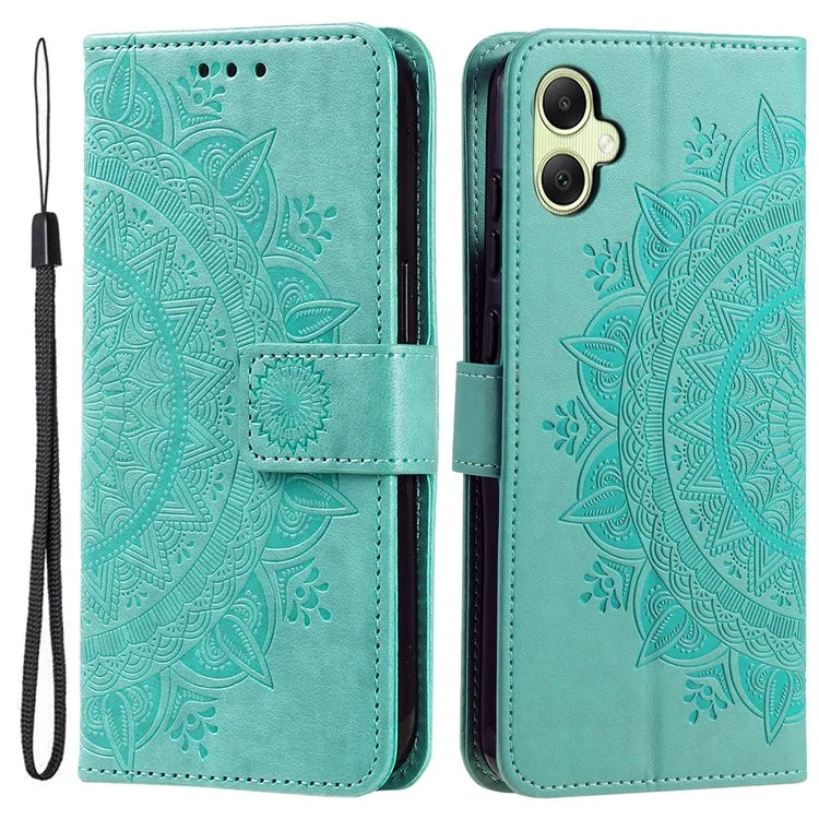 For Samsung Galaxy A06 Case Imprinted Totem PU Leather Wallet Stand Phone Cover