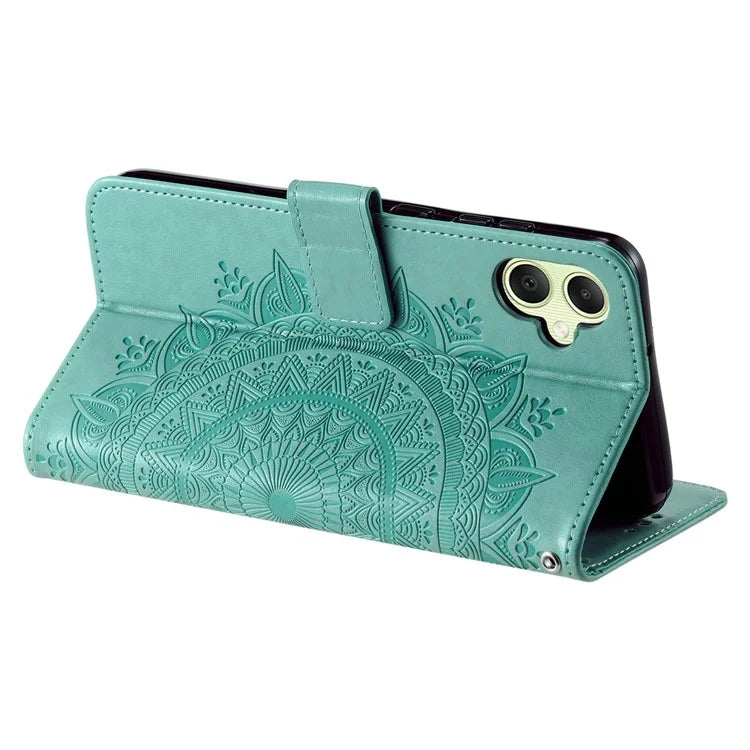 For Samsung Galaxy A06 Case Imprinted Totem PU Leather Wallet Stand Phone Cover
