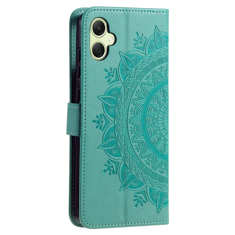 For Samsung Galaxy A06 Case Imprinted Totem PU Leather Wallet Stand Phone Cover