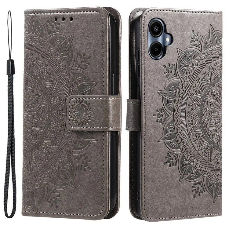 For Samsung Galaxy A06 Case Imprinted Totem PU Leather Wallet Stand Phone Cover