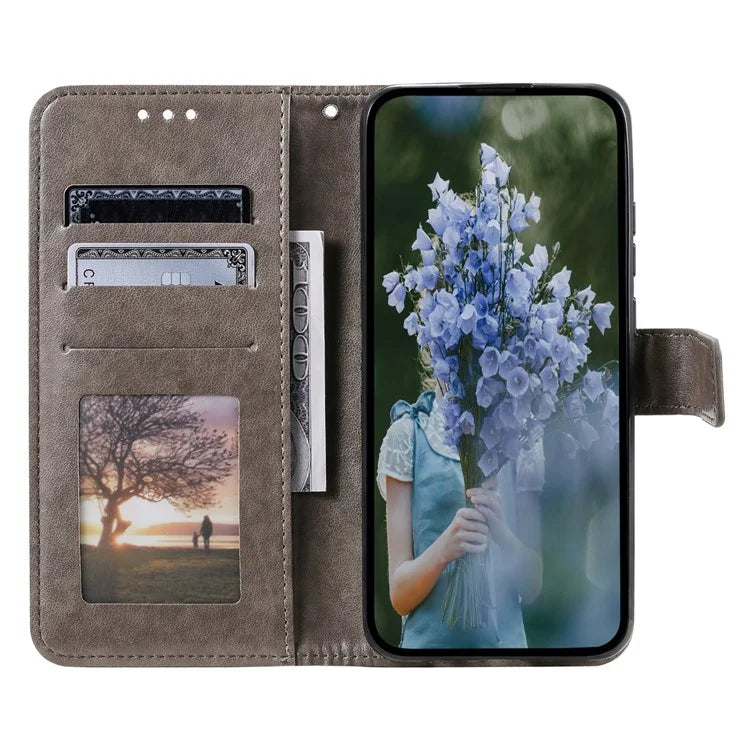 For Samsung Galaxy A06 Case Imprinted Totem PU Leather Wallet Stand Phone Cover
