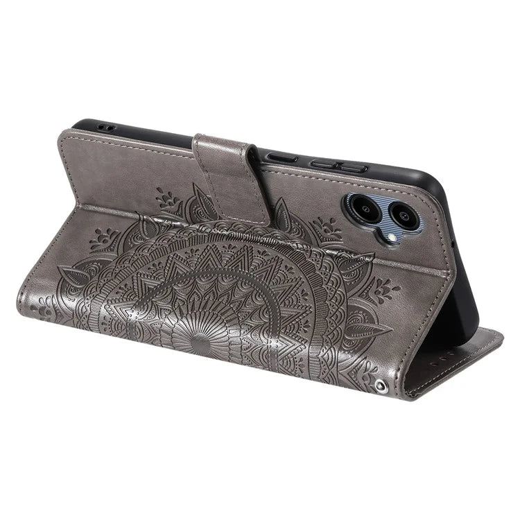 For Samsung Galaxy A06 Case Imprinted Totem PU Leather Wallet Stand Phone Cover