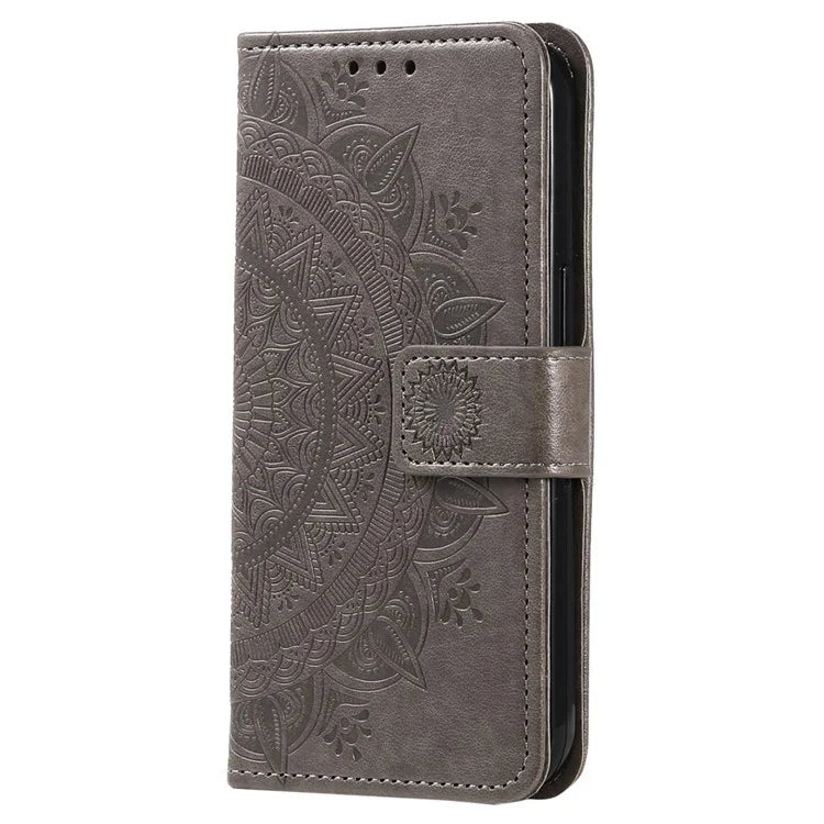 For Samsung Galaxy A06 Case Imprinted Totem PU Leather Wallet Stand Phone Cover