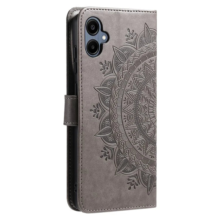 For Samsung Galaxy A06 Case Imprinted Totem PU Leather Wallet Stand Phone Cover
