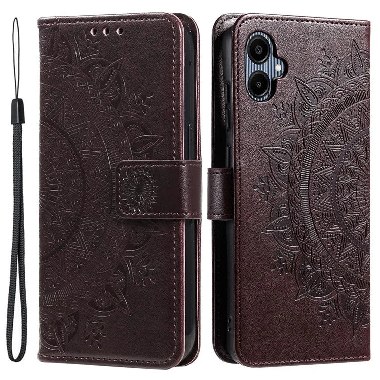 For Samsung Galaxy A06 Case Imprinted Totem PU Leather Wallet Stand Phone Cover