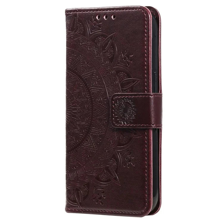 For Samsung Galaxy A06 Case Imprinted Totem PU Leather Wallet Stand Phone Cover