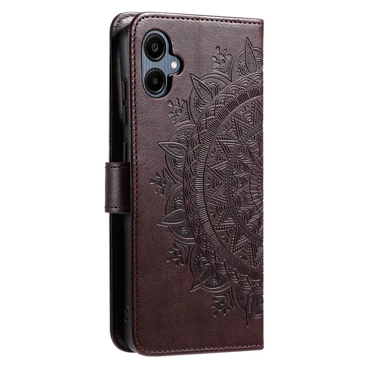 For Samsung Galaxy A06 Case Imprinted Totem PU Leather Wallet Stand Phone Cover