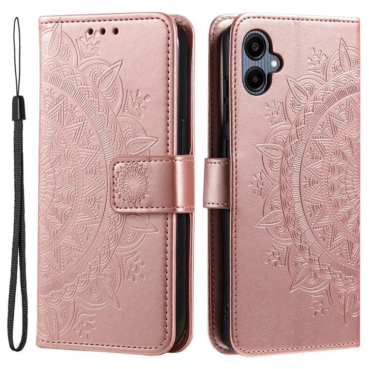 For Samsung Galaxy A06 Case Imprinted Totem PU Leather Wallet Stand Phone Cover