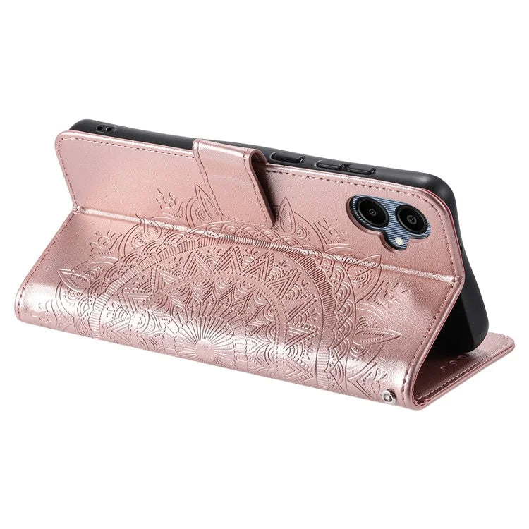 For Samsung Galaxy A06 Case Imprinted Totem PU Leather Wallet Stand Phone Cover