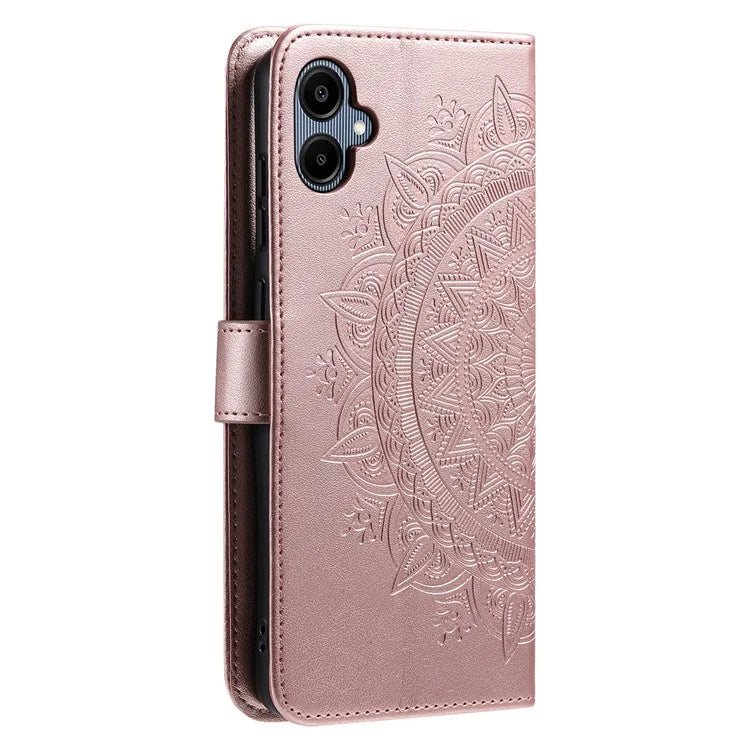 For Samsung Galaxy A06 Case Imprinted Totem PU Leather Wallet Stand Phone Cover