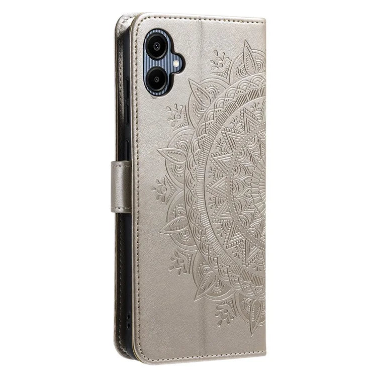 For Samsung Galaxy A06 Case Imprinted Totem PU Leather Wallet Stand Phone Cover