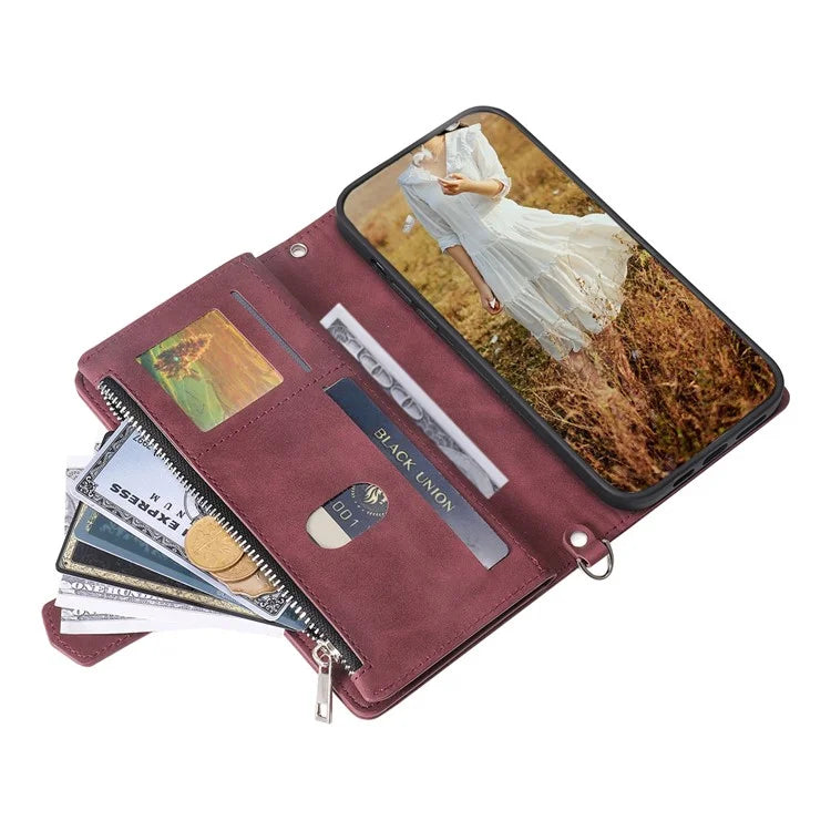 Style 005 For Samsung Galaxy A06 Wallet Case Rhombus Stitching Line PU Leather Phone Cover
