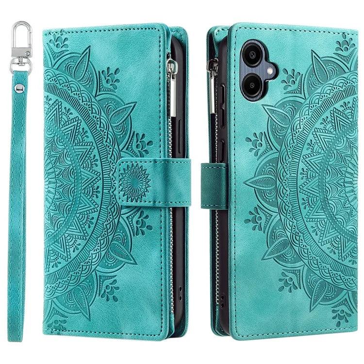 Style 006 For Samsung Galaxy A06 Wallet Case PU Leather Phone Cover Mandala Flower Pattern