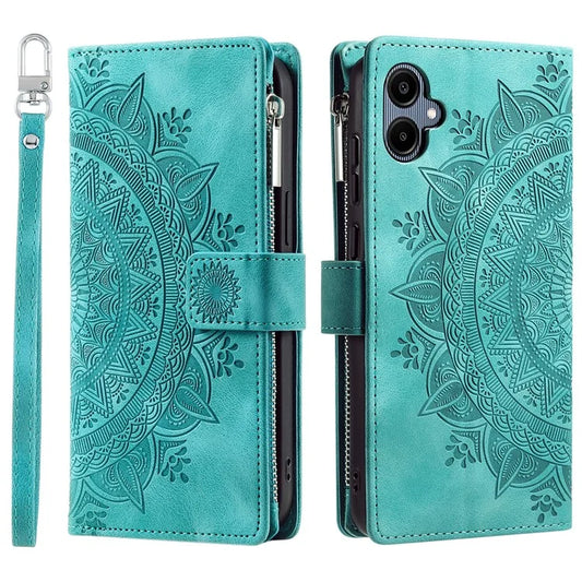 Style 006 For Samsung Galaxy A06 Wallet Case PU Leather Phone Cover Mandala Flower Pattern