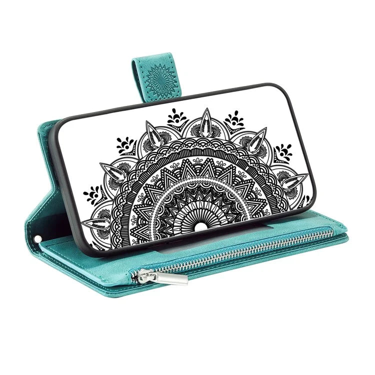 Style 006 For Samsung Galaxy A06 Wallet Case PU Leather Phone Cover Mandala Flower Pattern