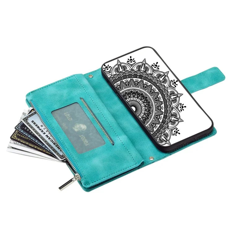 Style 006 For Samsung Galaxy A06 Wallet Case PU Leather Phone Cover Mandala Flower Pattern