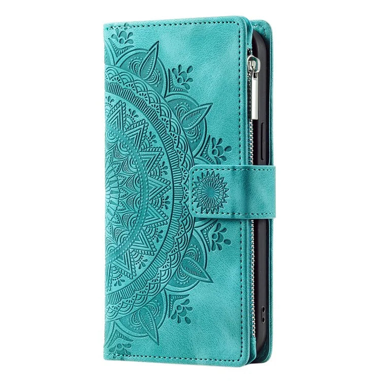 Style 006 For Samsung Galaxy A06 Wallet Case PU Leather Phone Cover Mandala Flower Pattern