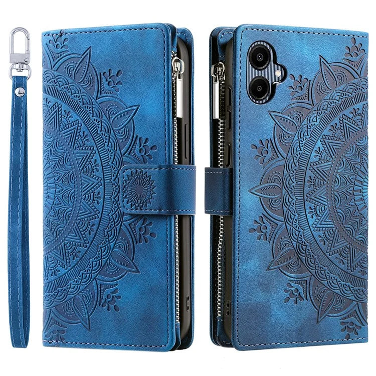 Style 006 For Samsung Galaxy A06 Wallet Case PU Leather Phone Cover Mandala Flower Pattern