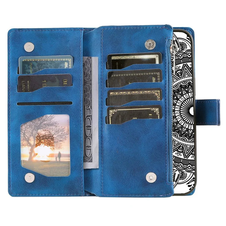 Style 006 For Samsung Galaxy A06 Wallet Case PU Leather Phone Cover Mandala Flower Pattern