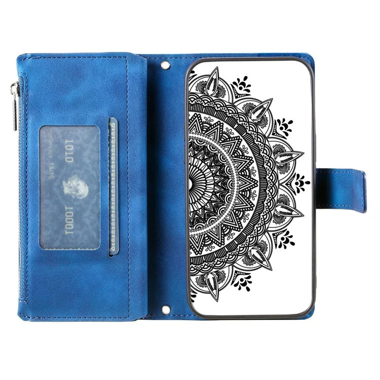 Style 006 For Samsung Galaxy A06 Wallet Case PU Leather Phone Cover Mandala Flower Pattern