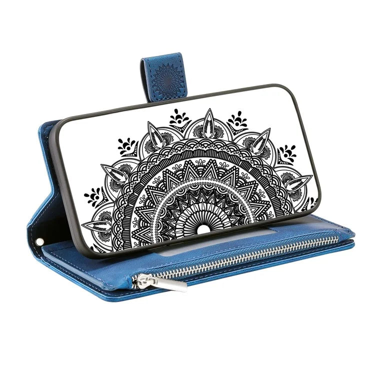 Style 006 For Samsung Galaxy A06 Wallet Case PU Leather Phone Cover Mandala Flower Pattern