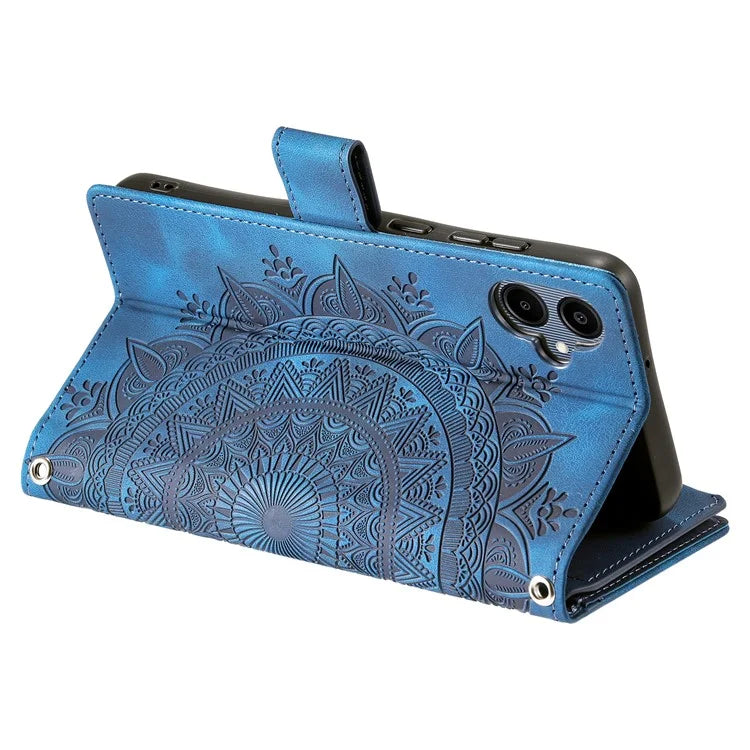 Style 006 For Samsung Galaxy A06 Wallet Case PU Leather Phone Cover Mandala Flower Pattern