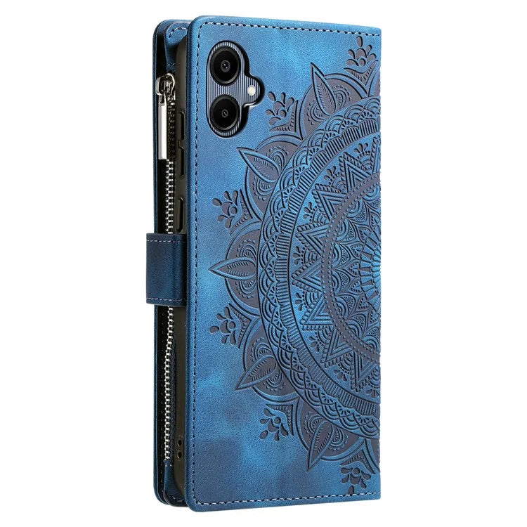 Style 006 For Samsung Galaxy A06 Wallet Case PU Leather Phone Cover Mandala Flower Pattern