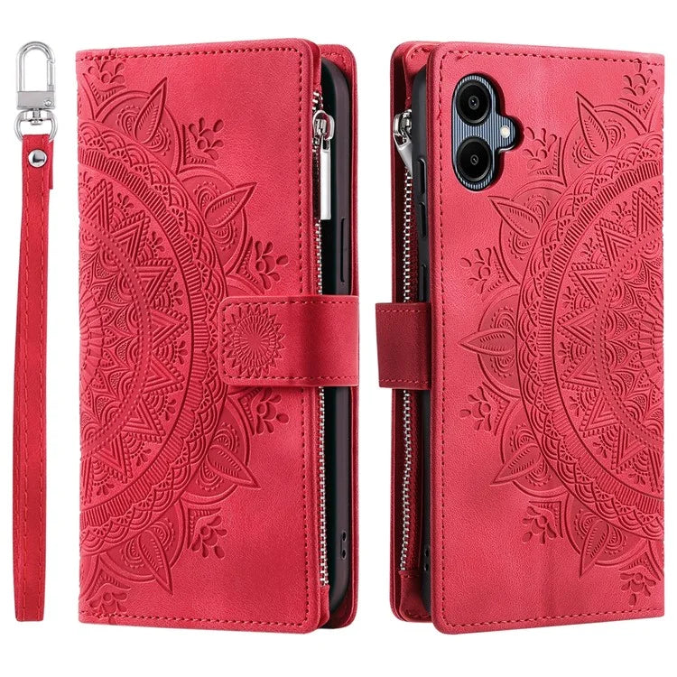 Style 006 For Samsung Galaxy A06 Wallet Case PU Leather Phone Cover Mandala Flower Pattern