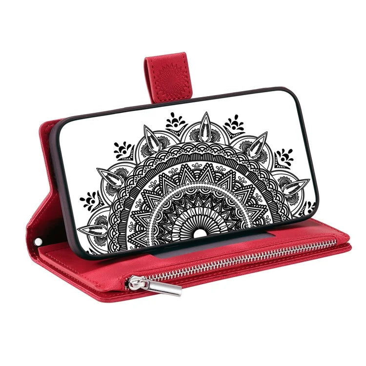 Style 006 For Samsung Galaxy A06 Wallet Case PU Leather Phone Cover Mandala Flower Pattern