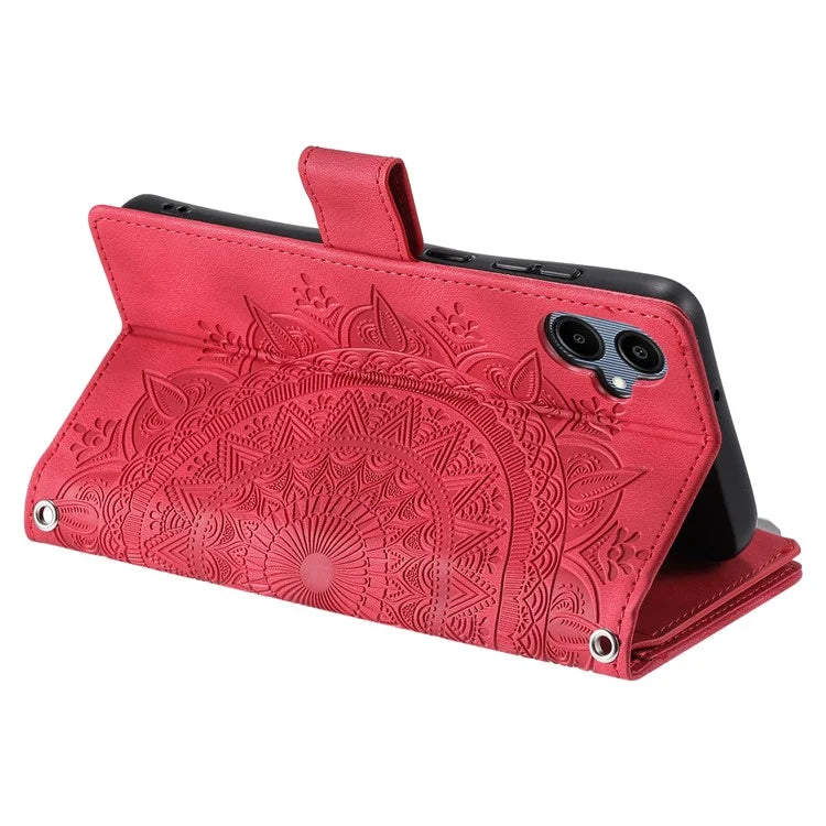 Style 006 For Samsung Galaxy A06 Wallet Case PU Leather Phone Cover Mandala Flower Pattern