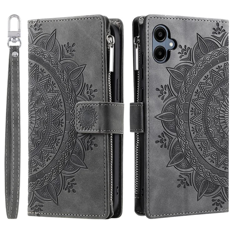 Style 006 For Samsung Galaxy A06 Wallet Case PU Leather Phone Cover Mandala Flower Pattern