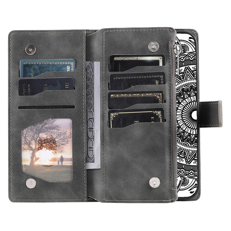 Style 006 For Samsung Galaxy A06 Wallet Case PU Leather Phone Cover Mandala Flower Pattern
