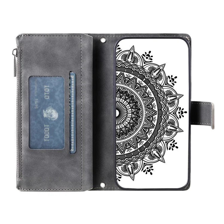 Style 006 For Samsung Galaxy A06 Wallet Case PU Leather Phone Cover Mandala Flower Pattern
