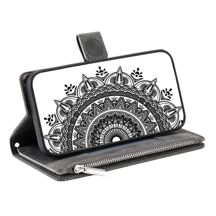 Style 006 For Samsung Galaxy A06 Wallet Case PU Leather Phone Cover Mandala Flower Pattern