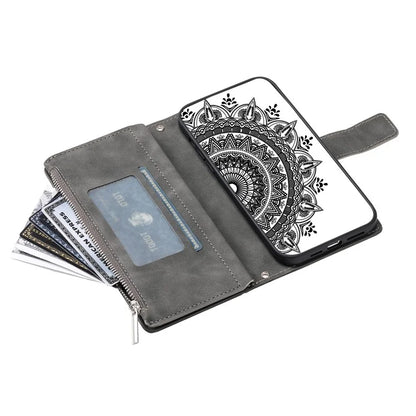 Style 006 For Samsung Galaxy A06 Wallet Case PU Leather Phone Cover Mandala Flower Pattern