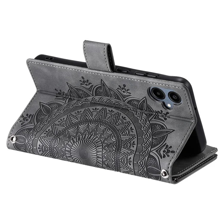 Style 006 For Samsung Galaxy A06 Wallet Case PU Leather Phone Cover Mandala Flower Pattern