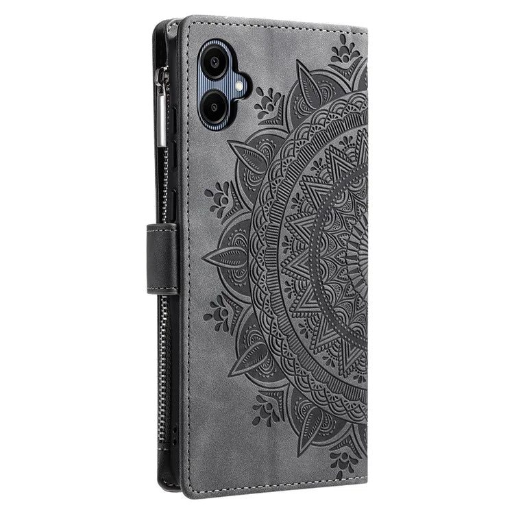 Style 006 For Samsung Galaxy A06 Wallet Case PU Leather Phone Cover Mandala Flower Pattern