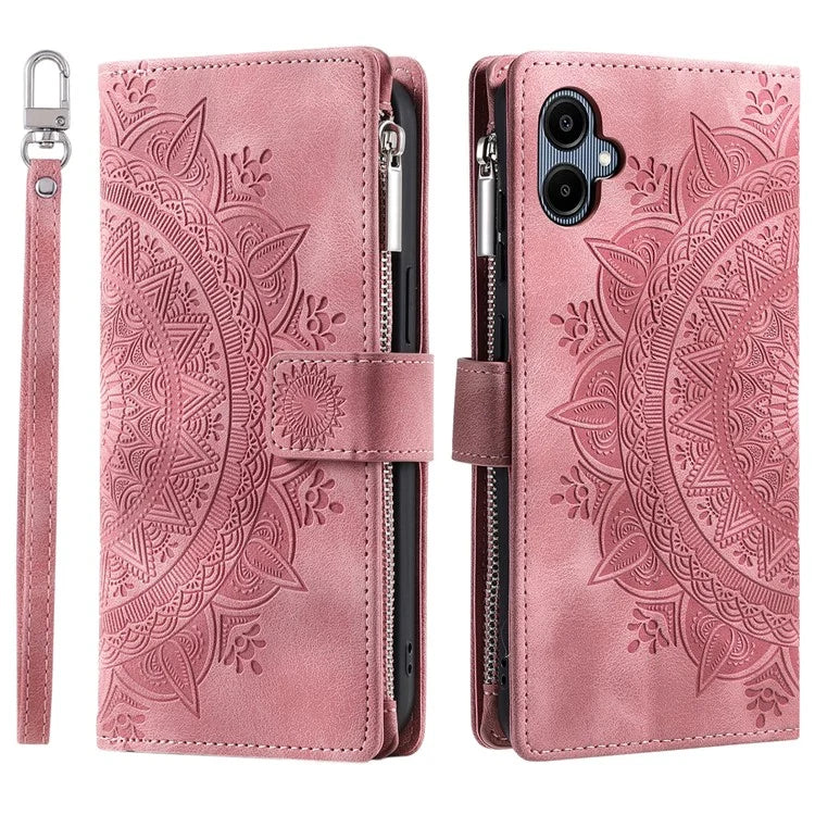 Style 006 For Samsung Galaxy A06 Wallet Case PU Leather Phone Cover Mandala Flower Pattern