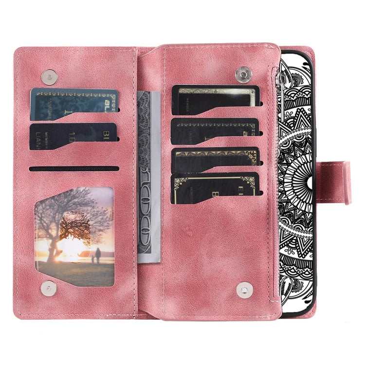 Style 006 For Samsung Galaxy A06 Wallet Case PU Leather Phone Cover Mandala Flower Pattern