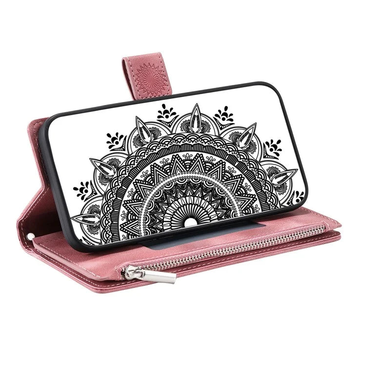 Style 006 For Samsung Galaxy A06 Wallet Case PU Leather Phone Cover Mandala Flower Pattern