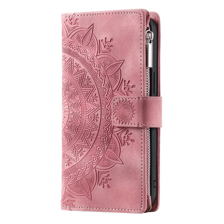 Style 006 For Samsung Galaxy A06 Wallet Case PU Leather Phone Cover Mandala Flower Pattern