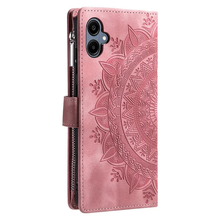 Style 006 For Samsung Galaxy A06 Wallet Case PU Leather Phone Cover Mandala Flower Pattern