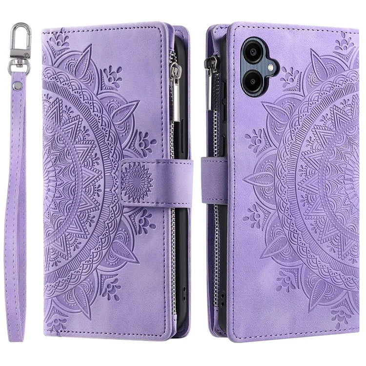 Style 006 For Samsung Galaxy A06 Wallet Case PU Leather Phone Cover Mandala Flower Pattern