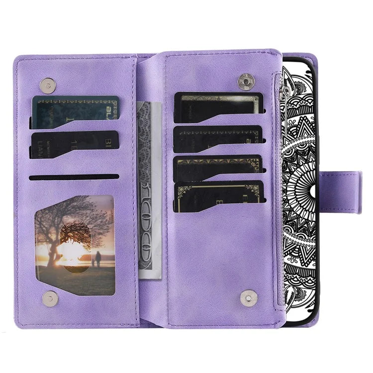 Style 006 For Samsung Galaxy A06 Wallet Case PU Leather Phone Cover Mandala Flower Pattern