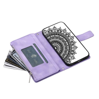 Style 006 For Samsung Galaxy A06 Wallet Case PU Leather Phone Cover Mandala Flower Pattern