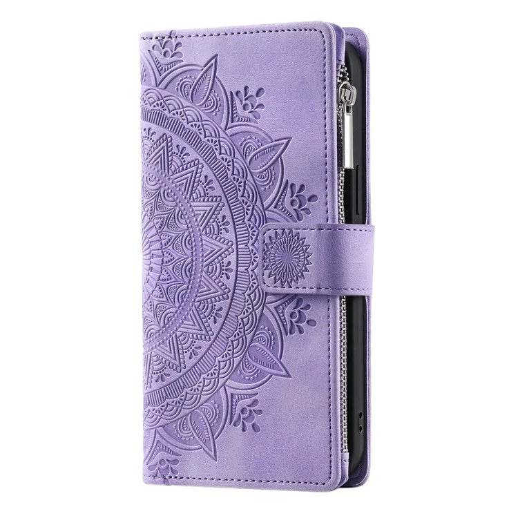 Style 006 For Samsung Galaxy A06 Wallet Case PU Leather Phone Cover Mandala Flower Pattern