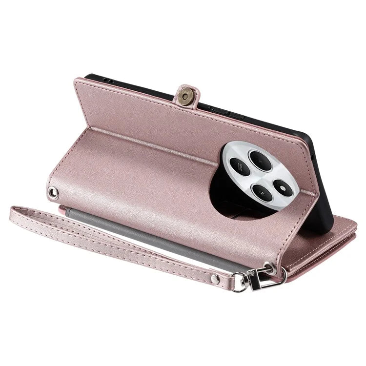 015 Style For Xiaomi Redmi 14C 4G Case TPU+PU Leather Wallet Phone Cover with Straps