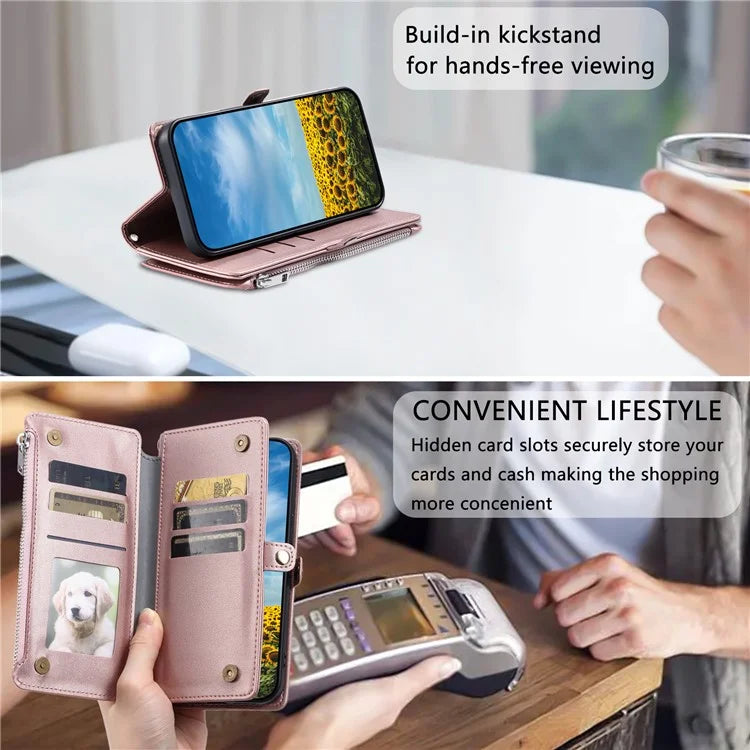 015 Style For Xiaomi Redmi 14C 4G Case TPU+PU Leather Wallet Phone Cover with Straps
