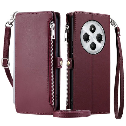 015 Style For Xiaomi Redmi 14C 4G Case TPU+PU Leather Wallet Phone Cover with Straps